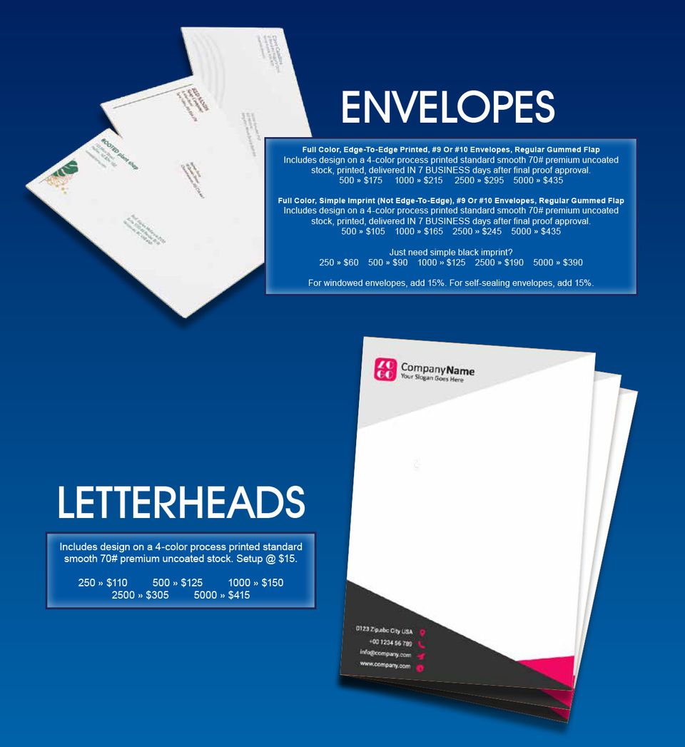 Envelopes   letterheads