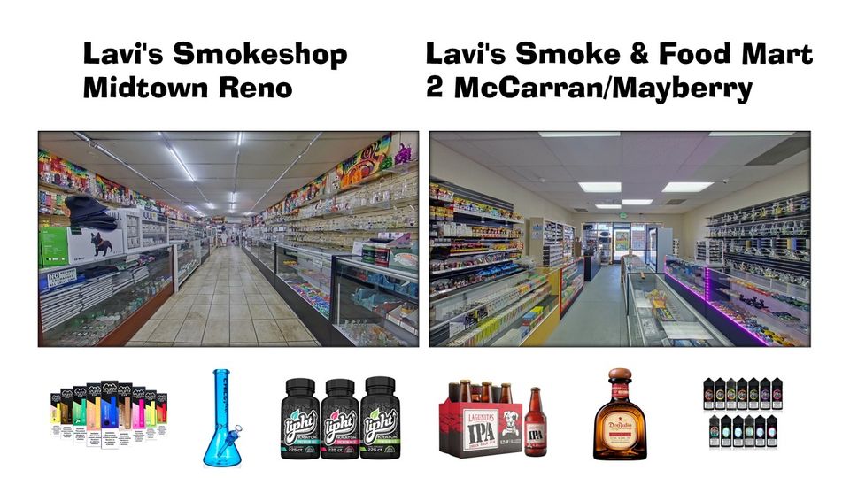 lavis smoke shop inside walk and products and glass counter vape food and drinks