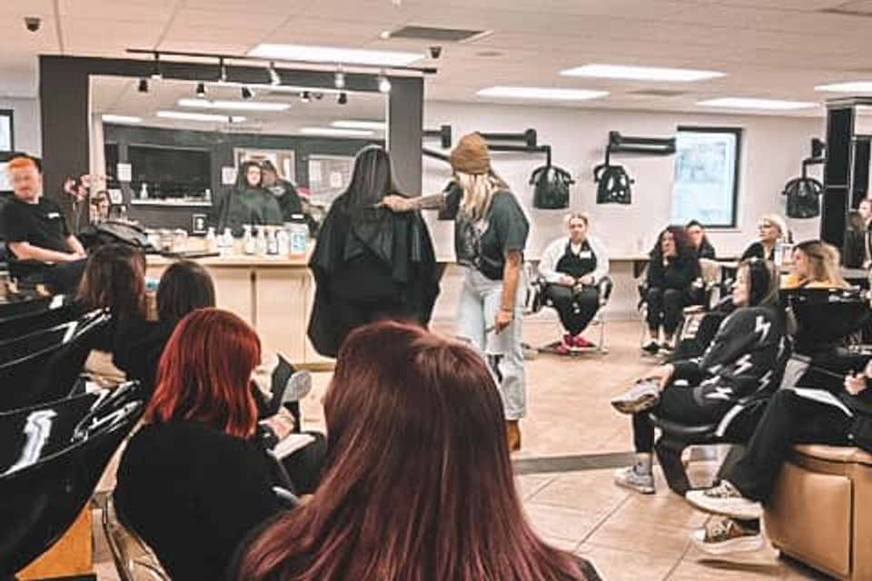 Cosmetology students learning in classroom at beauty school in Johnson City TN
