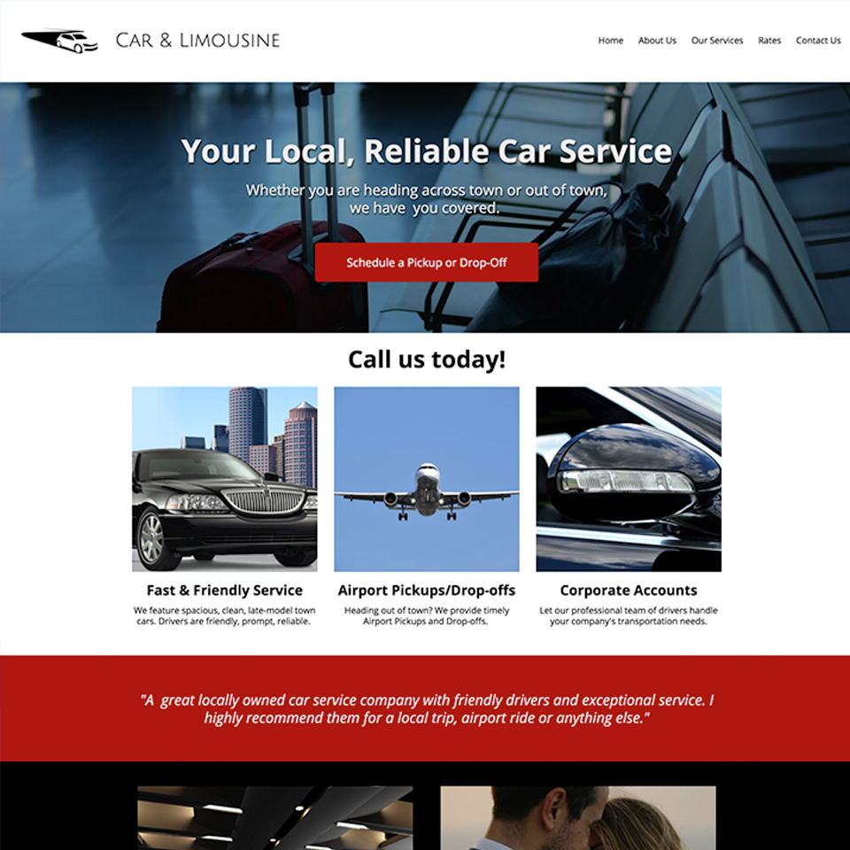 Car service limo website design theme
