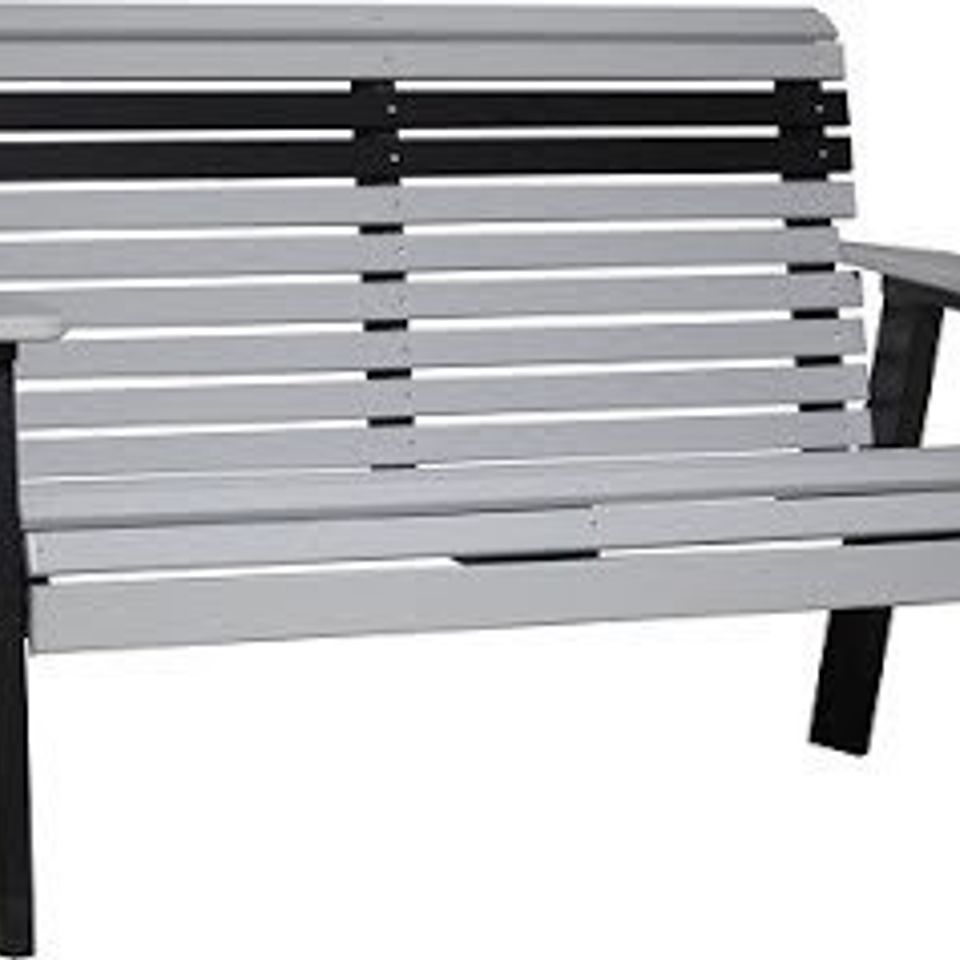 Sunrise poly lawn   hardwood furniture   paden  oklahoma   luxcraft benches   arbors   4ppbdgb 4 plain bench dove gray   black20180516 2068 1j9ek0
