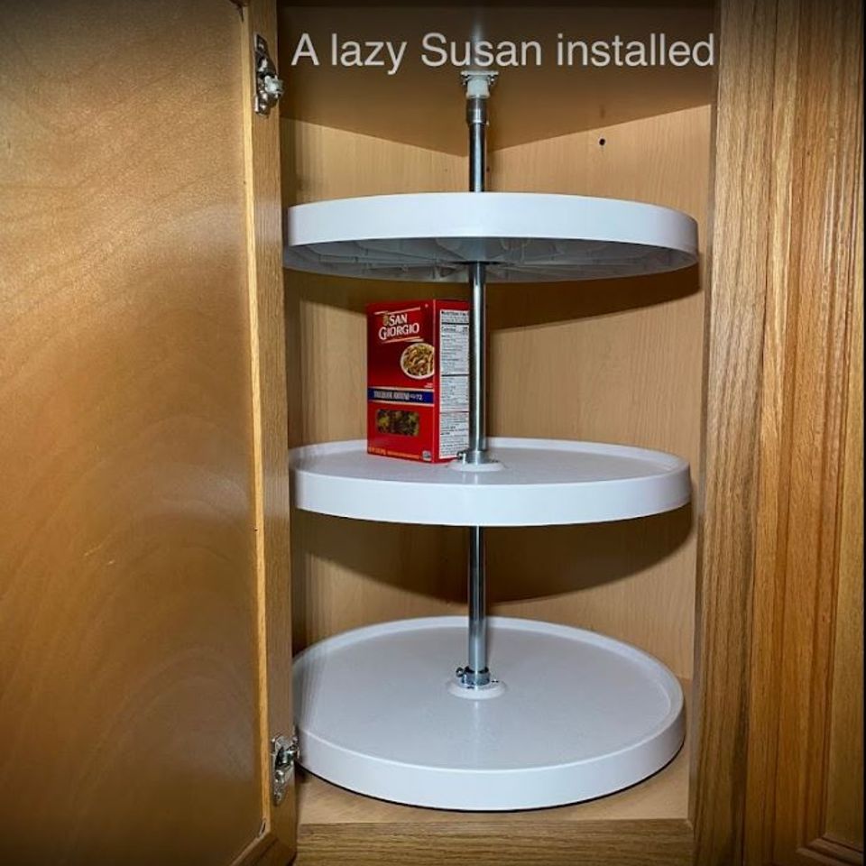 Interior lazy susan installed