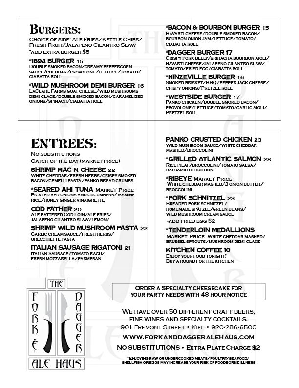 Fork & Dagger Ale Haus, Kiel WI Sheboygan