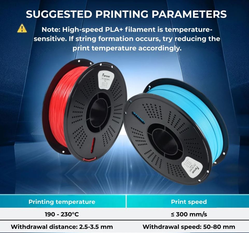 Suggested printing parameters