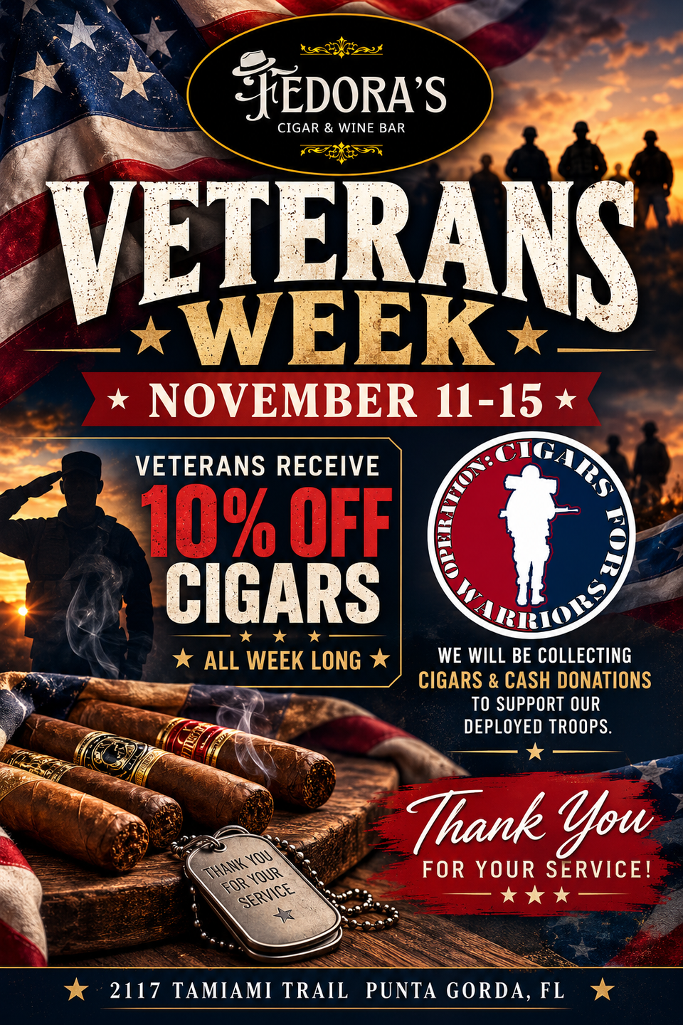 Cigars for warriors nov 2026