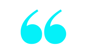 Quotation marks in aqua 