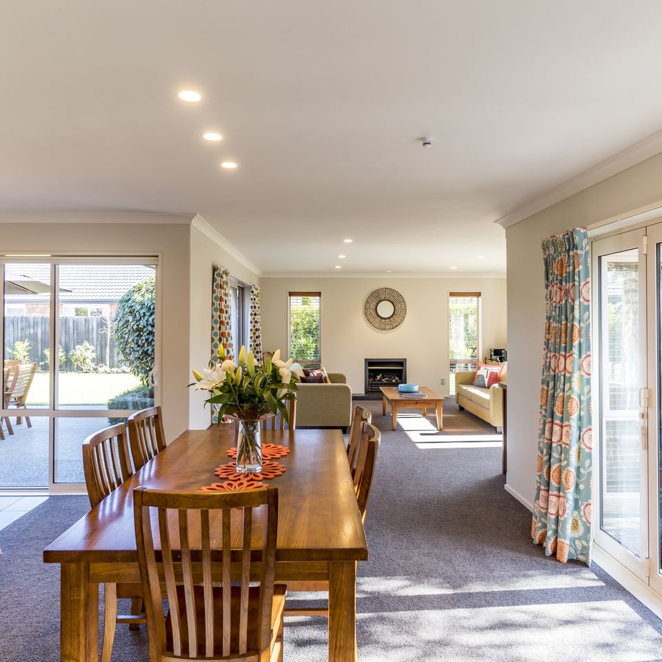 Interior with bid dining room modern private house