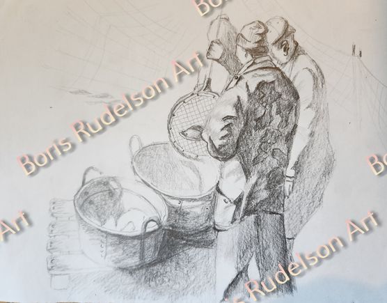 Pencil. Fishermen