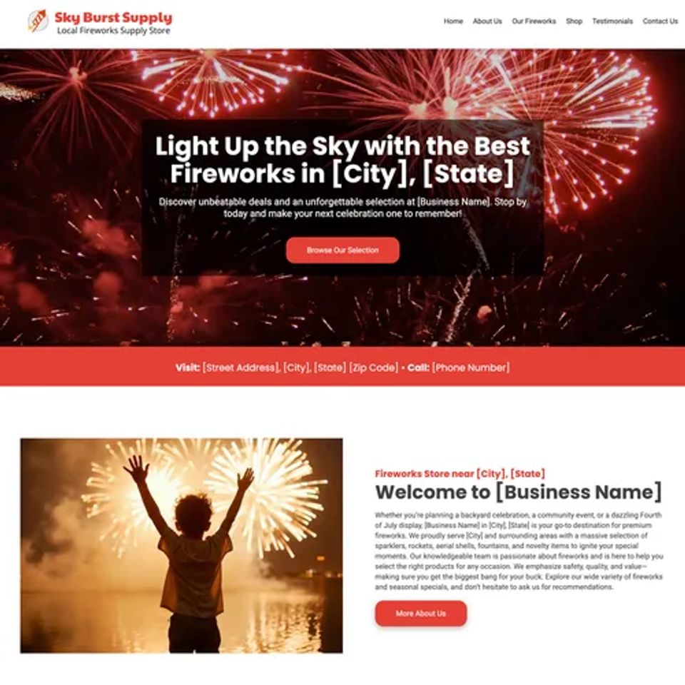 Awf fireworks store website design theme original