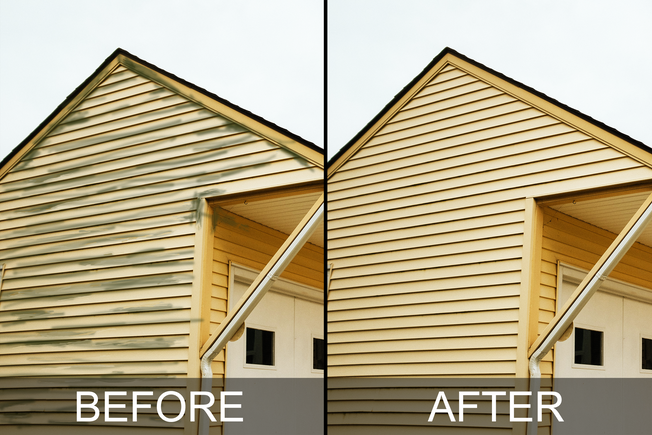 Before after house pressure washing