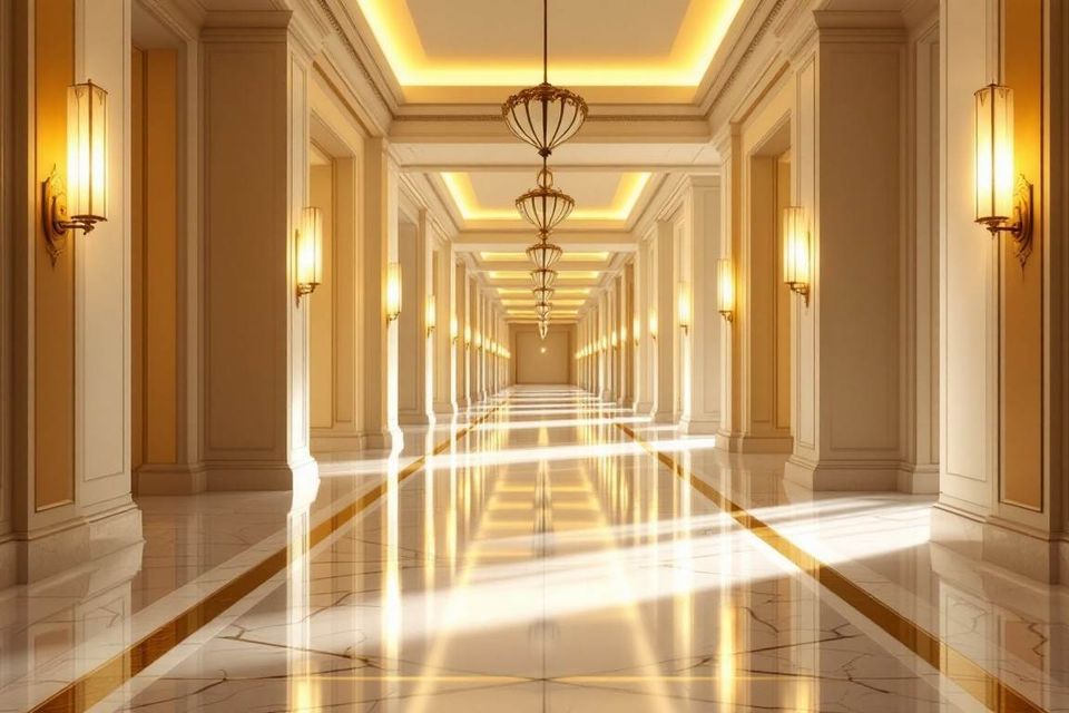 Stockcake luxurious golden corridor 1754676452