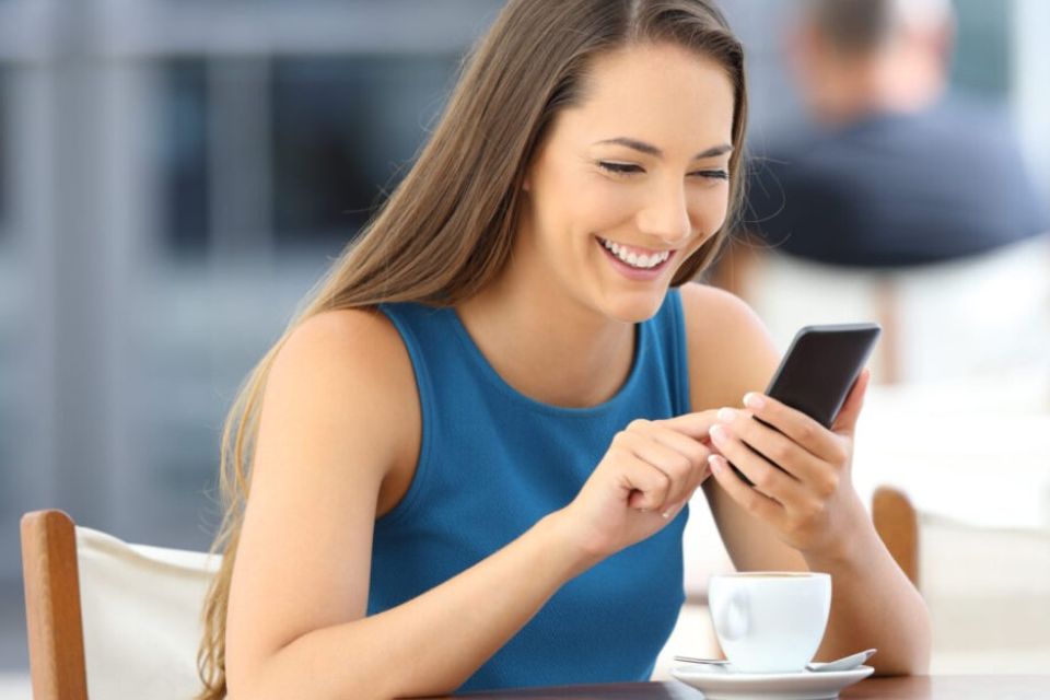 Woman texting