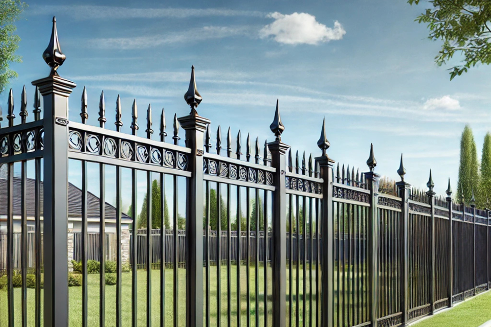 Press point 3 rail aluminum fence
