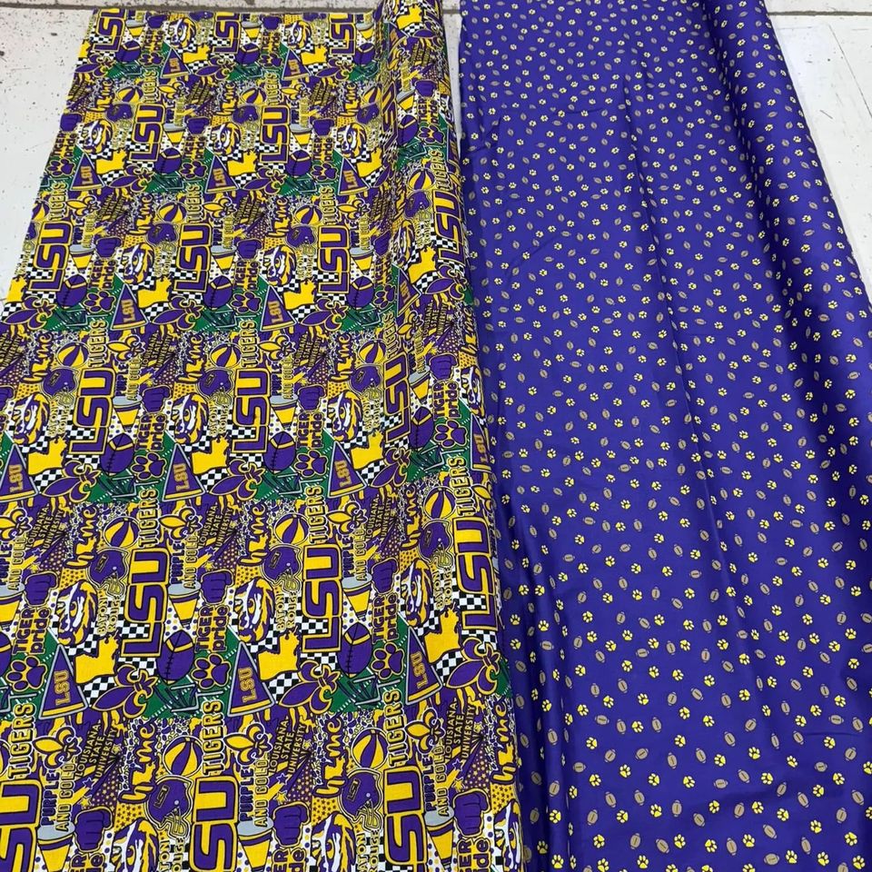 LSU cotton fabric for custom projects