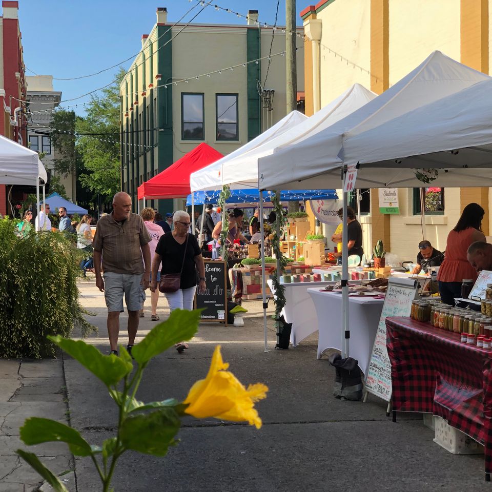 Good farmers market with flower