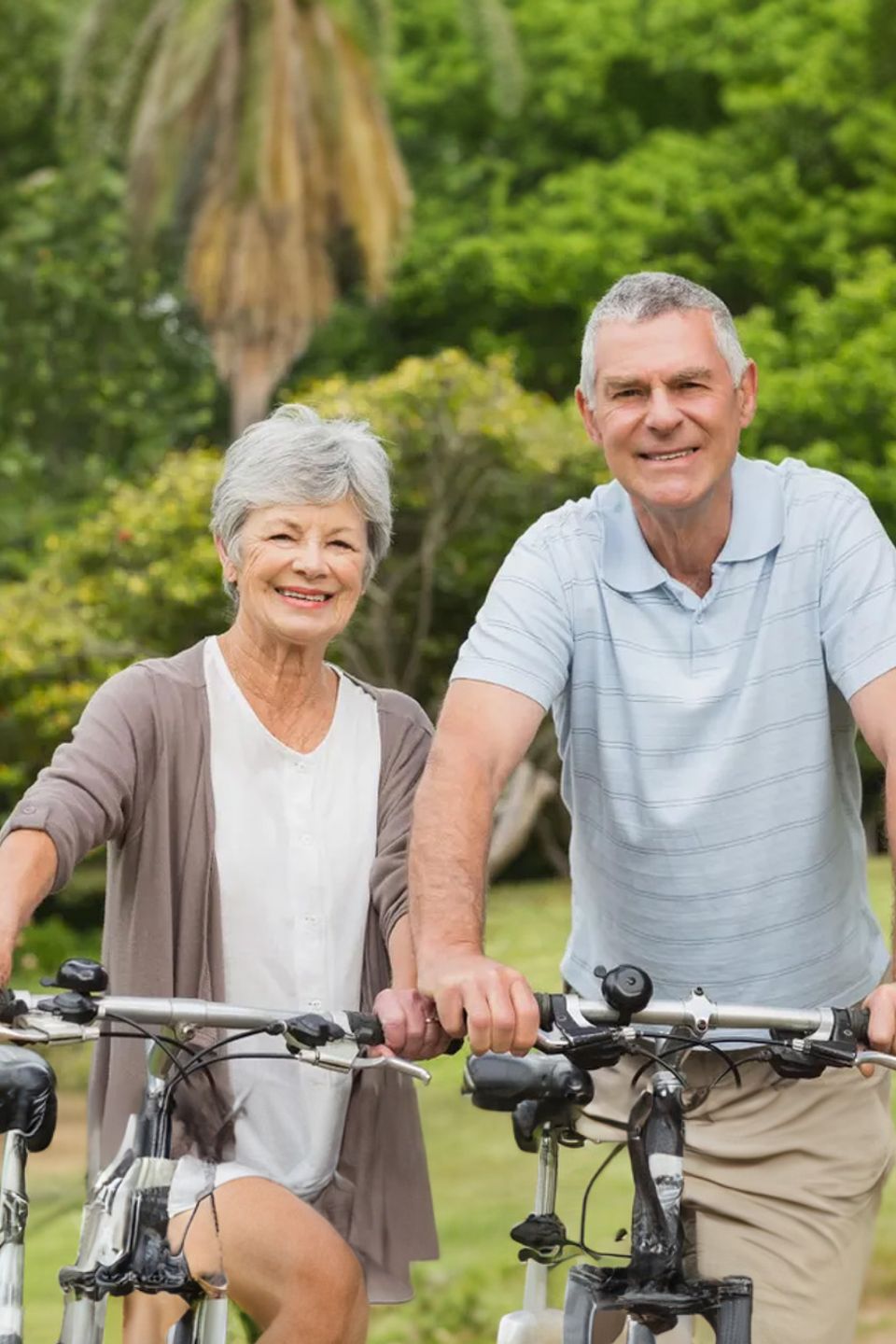 Retired couple biking amenities