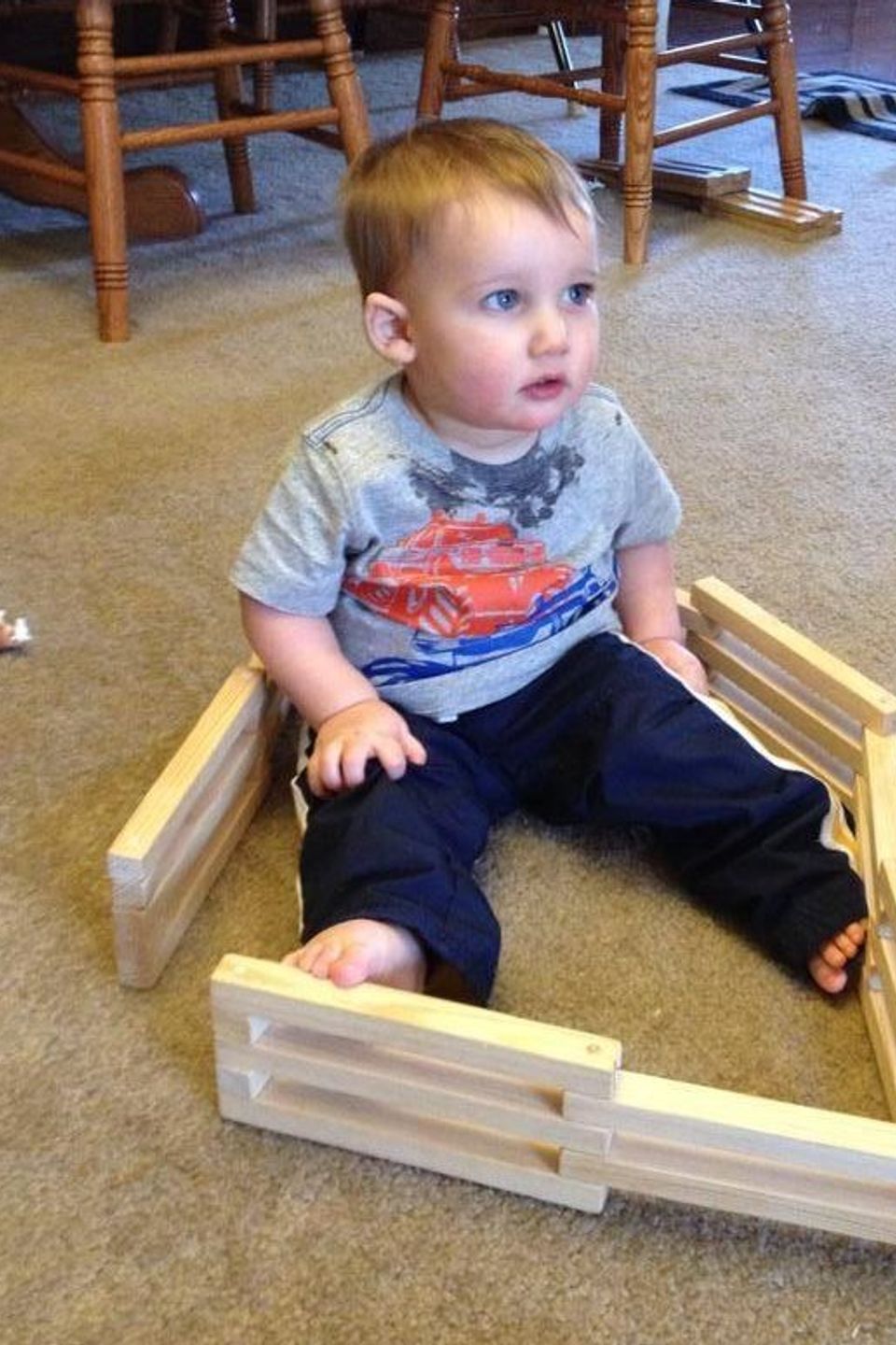 Great nephew mr e. building himself a corral in this family they start young building fences