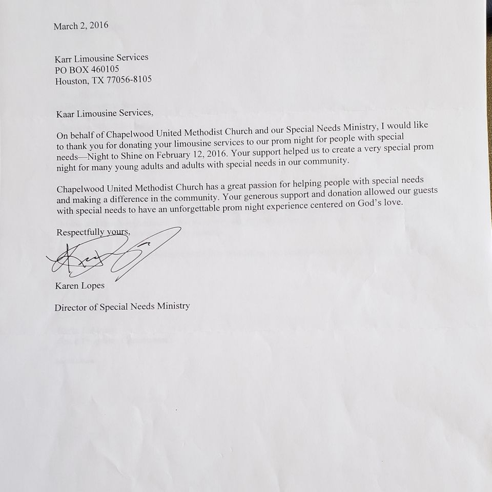 Chapelwood church letter