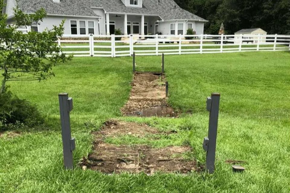 removal of old wooden bridge walkway project on large property