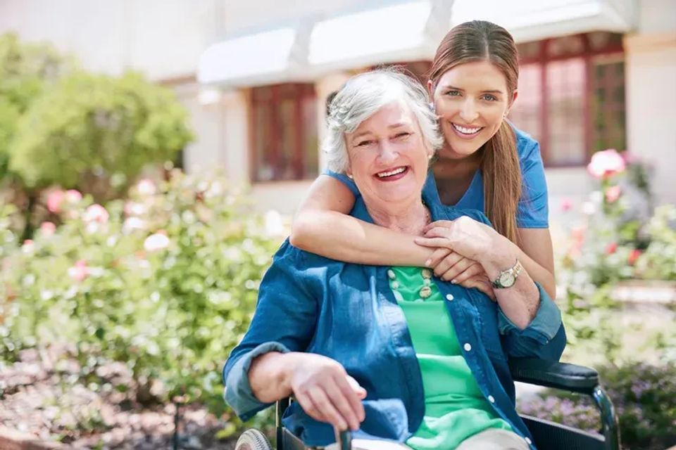 Senior with a Caregiver
