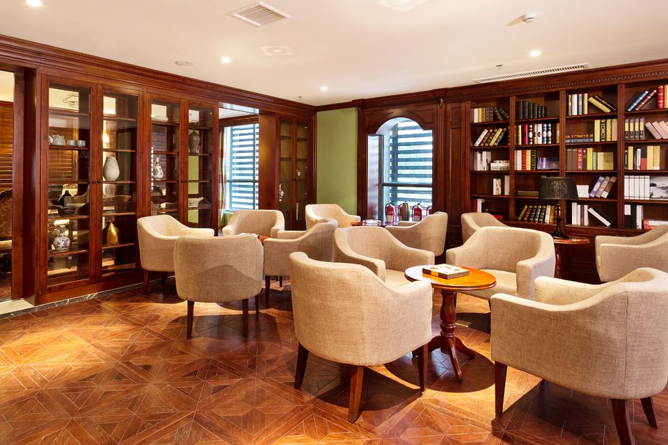Custom library woodwork