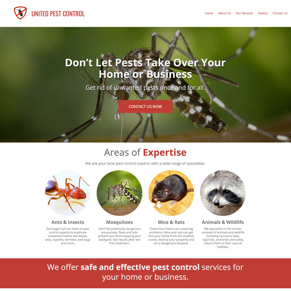 Pest control website theme