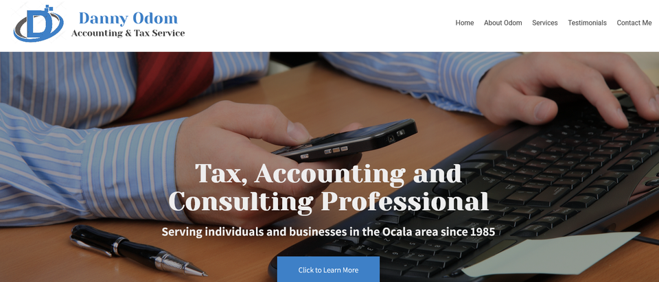 Danny odom accounting   tax service header screenshot 2022 01 29 at 14 34 20 https www odomtaxocala com