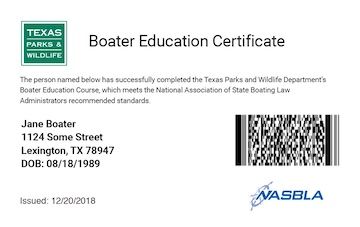 Texas boater card