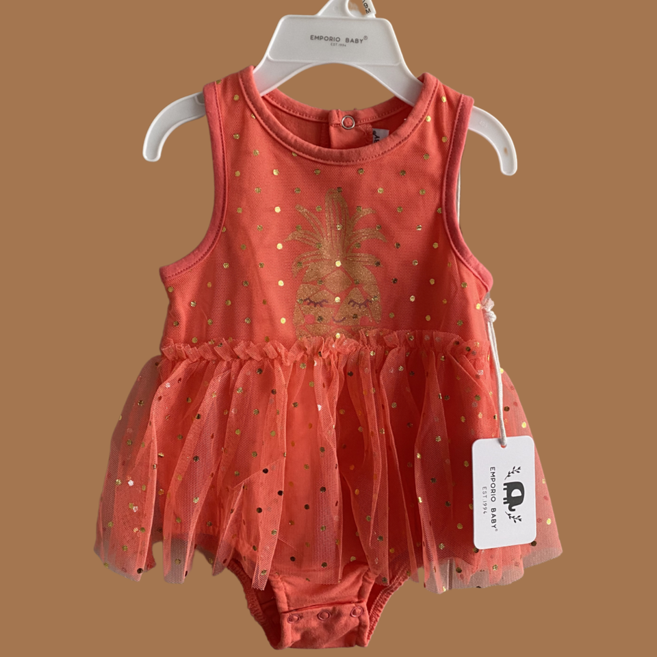 Orange Pineapple baby dress