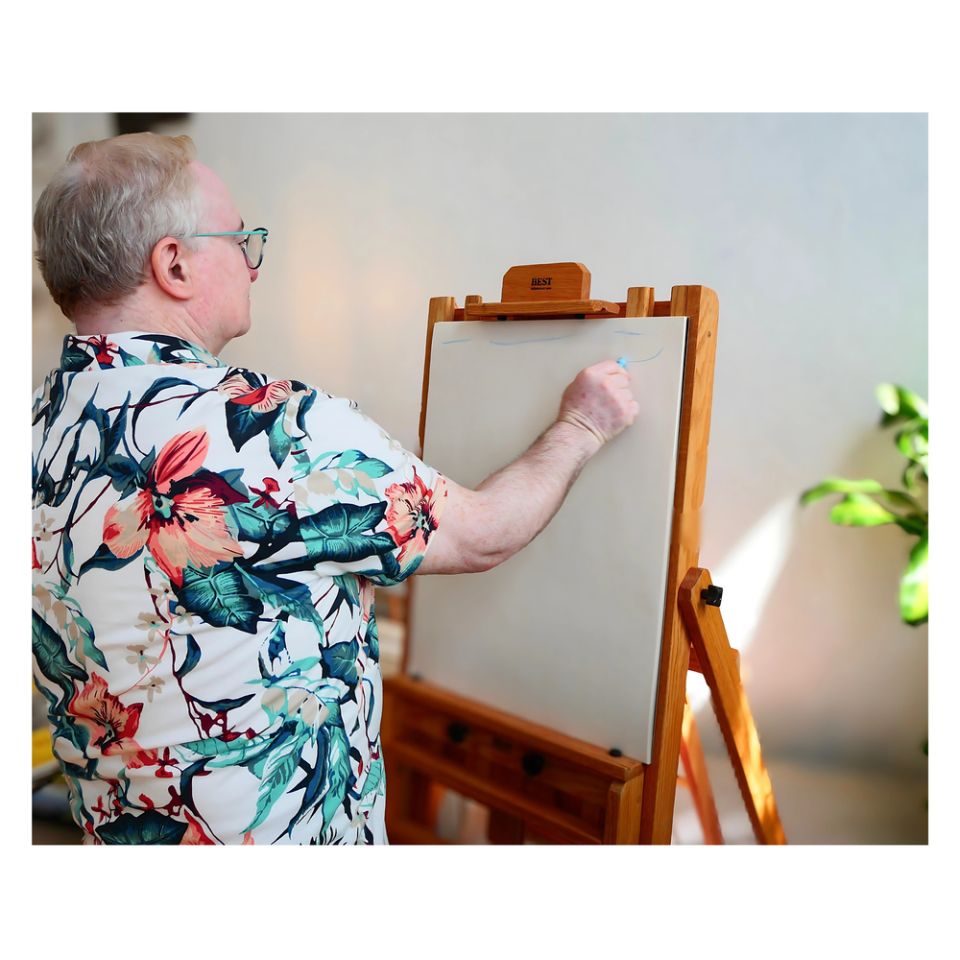 Eric Volkin working in Studio 16
