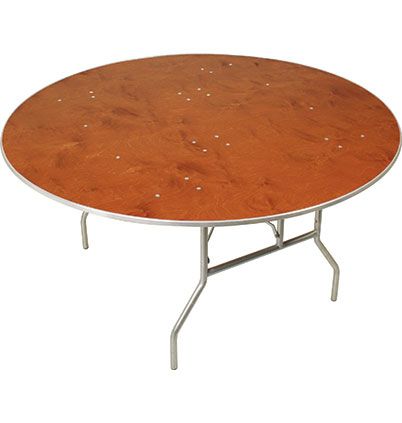 60” round wooden table