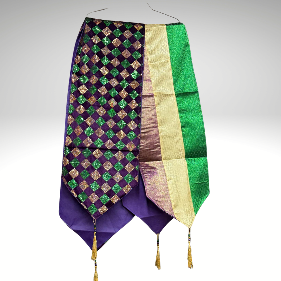 Assorted Mardi Gras table runners