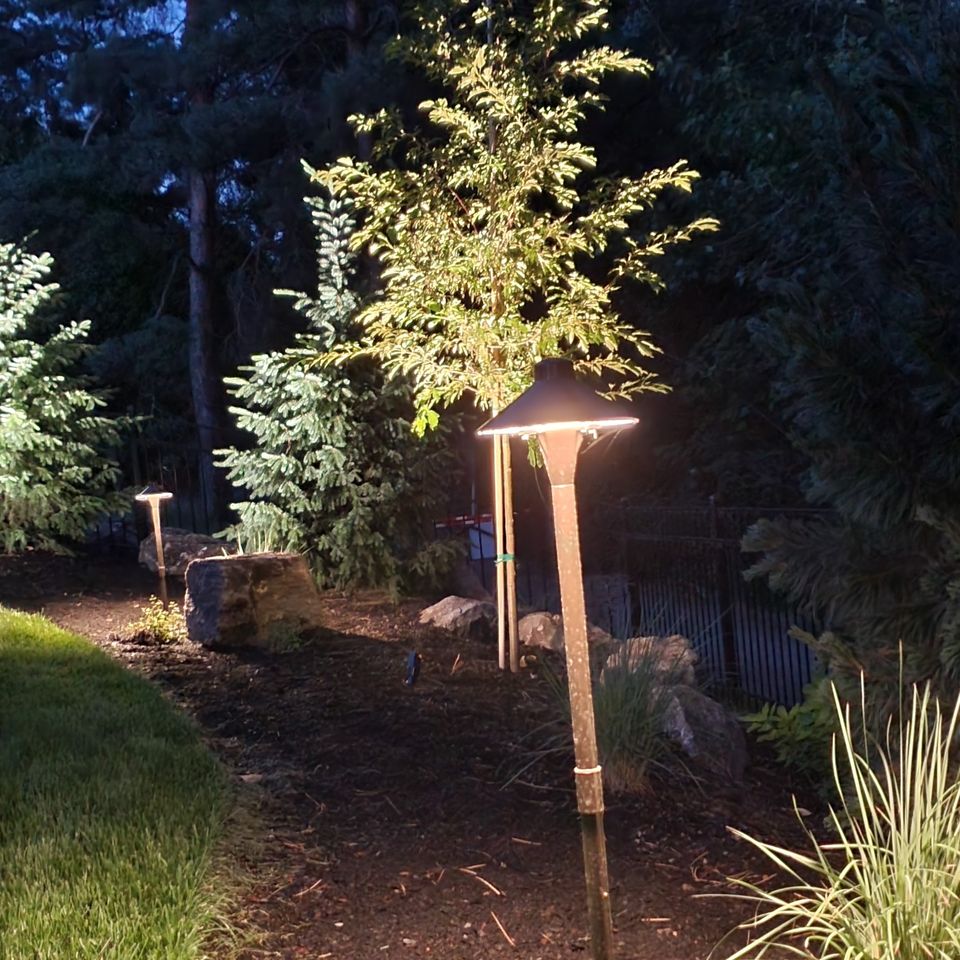Backyard landscape lighting in boise id