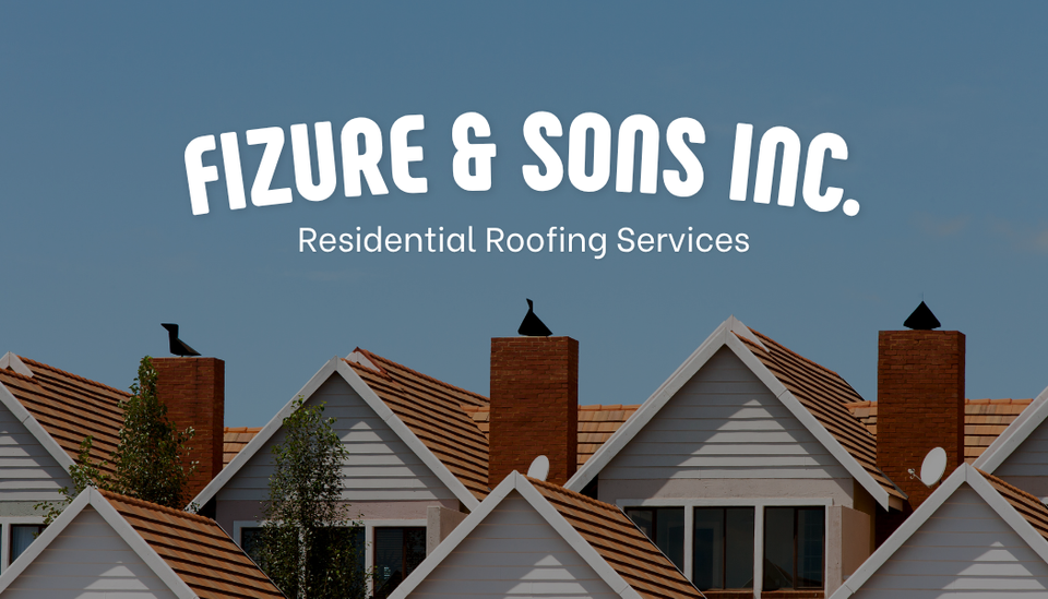 Blue white black and brown modern roofing business card