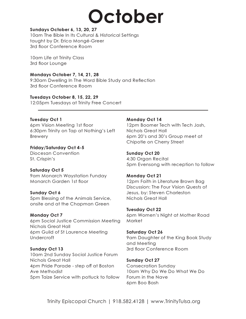 Oct events t