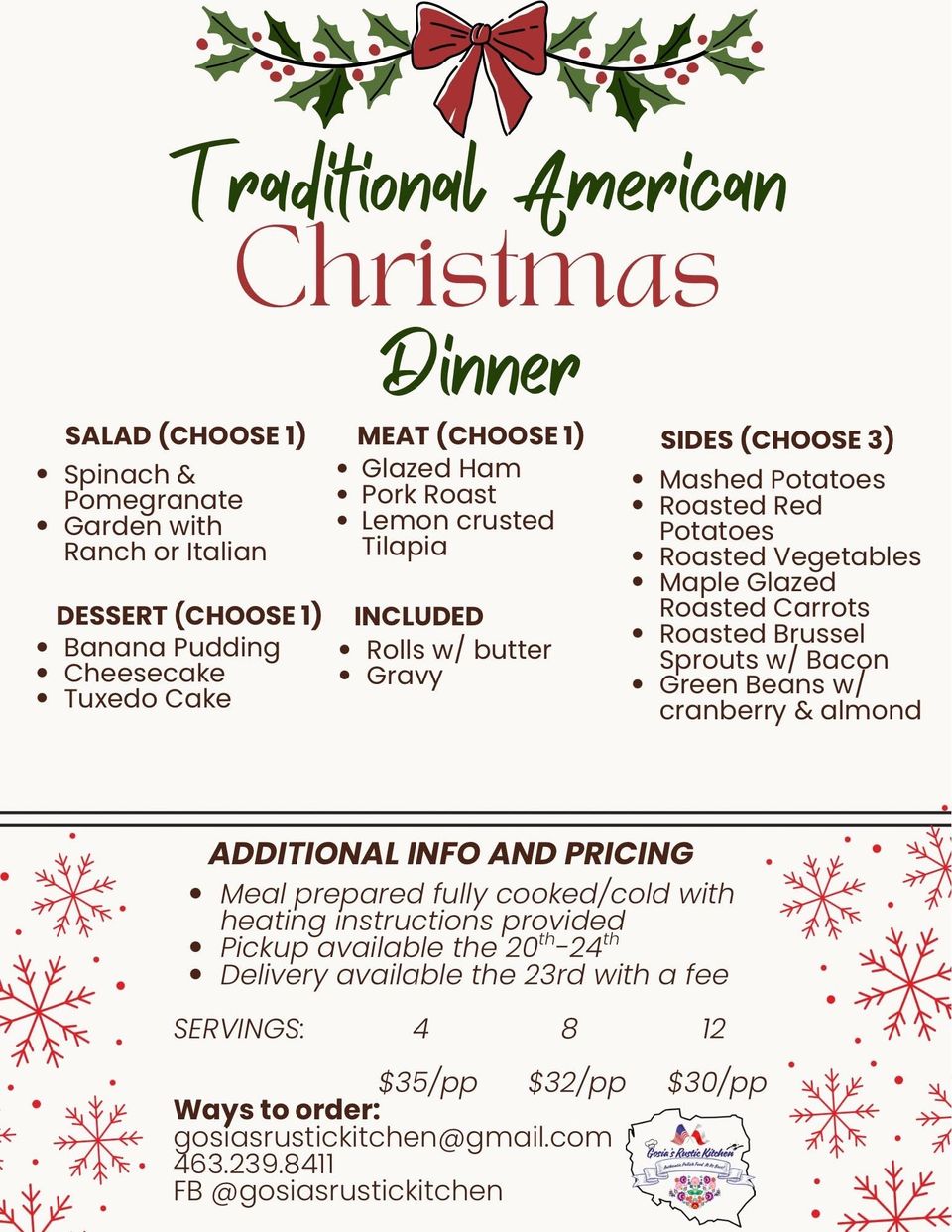 Traditional American Christmas Dinner from Gosia's Rustic Kitchen