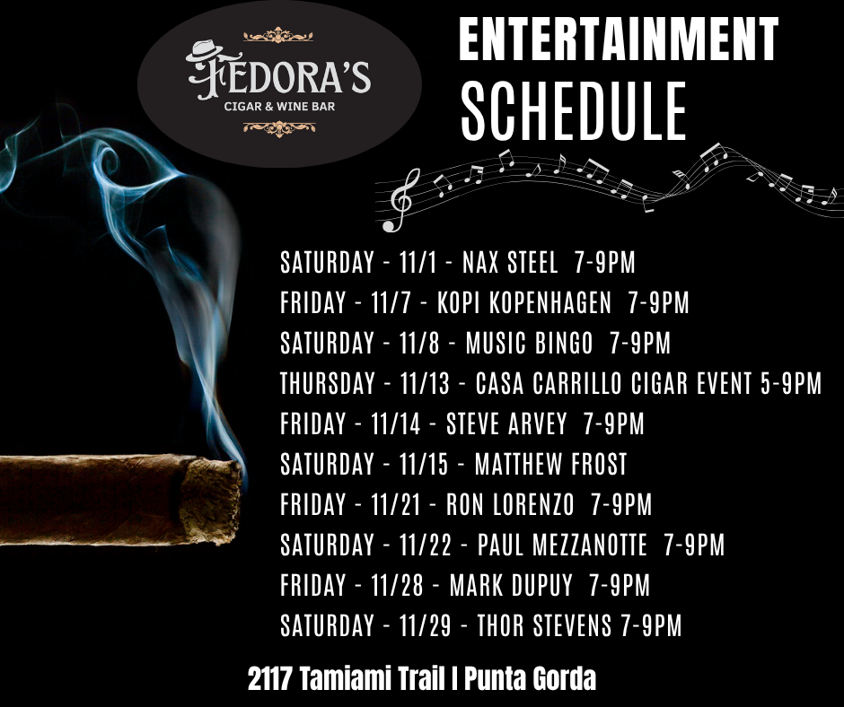 Live music schedule for nov. 2025