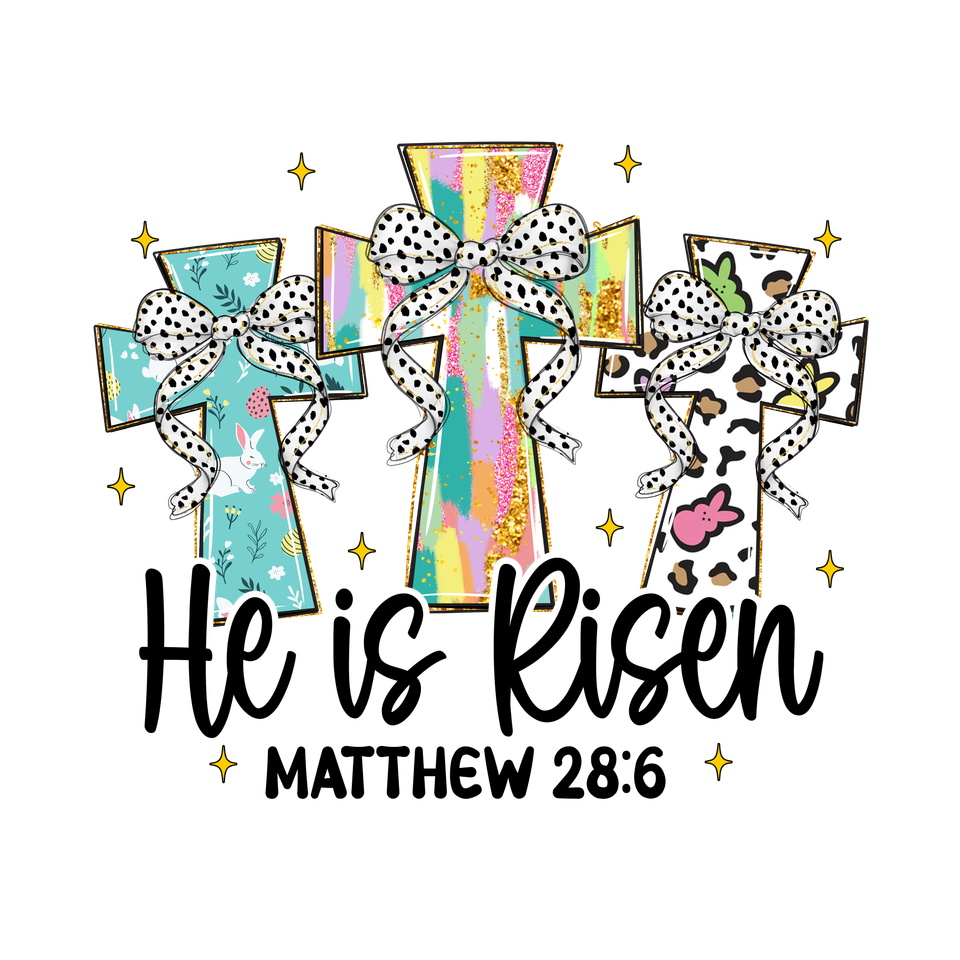 Seasons   easter three crosses he is risen