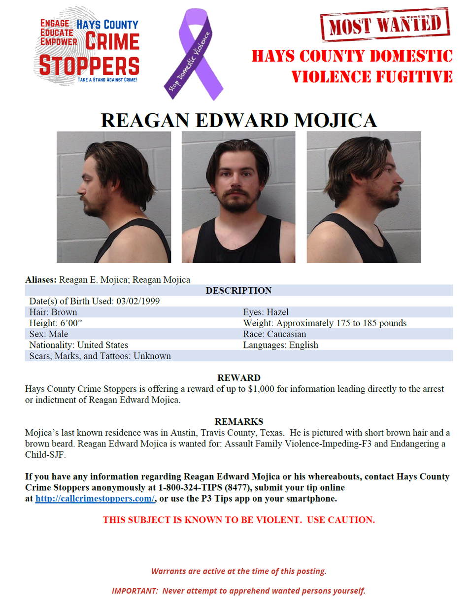 Mojica most wanted poster