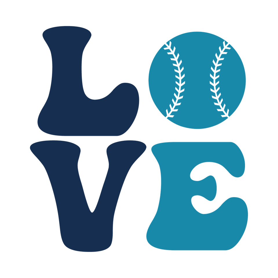Sports baseball love rays in blues