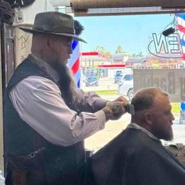 Mid bald fade in progress