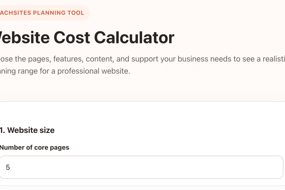 Website cost calculator peachsites