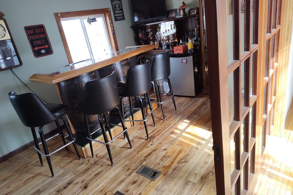 Frank's custom furniture finished installing tongue and groove flooring 1