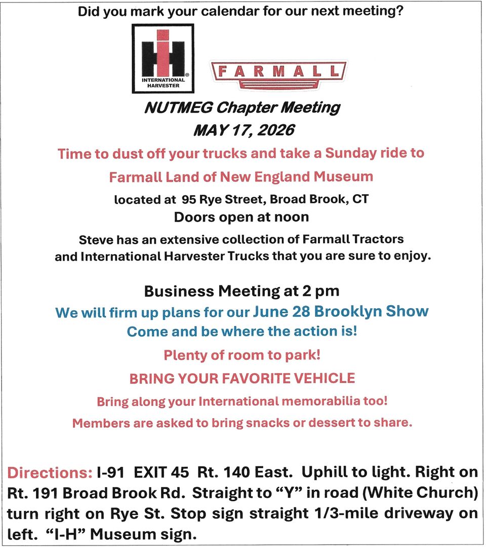 Nutmeg farmall may 26