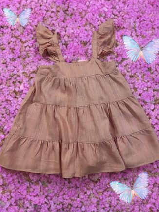 Pink linen dress