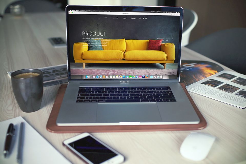 Notebook Computer with website on it