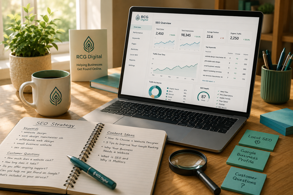 Small Business owner reviewing RCG's Founding Client Program.