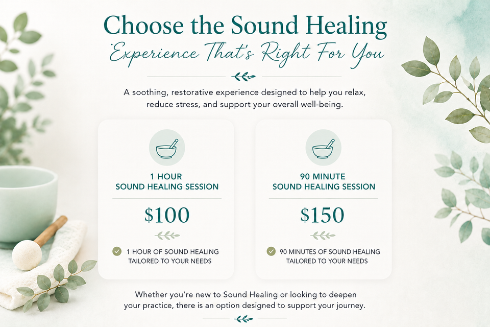 Sound healing pricing   1 hour   90 min