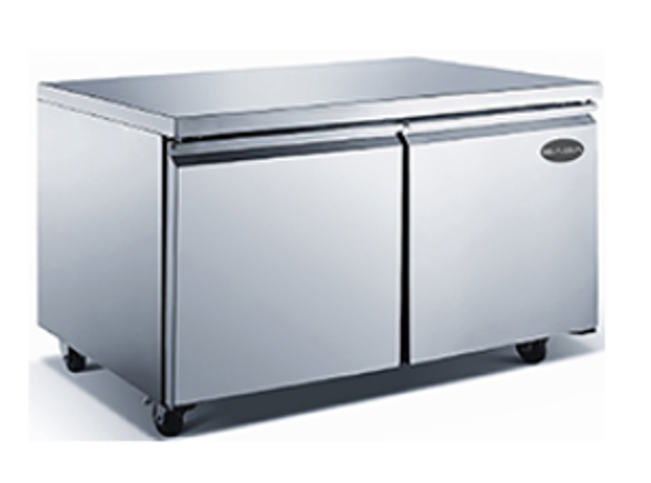 Commercial Restaurant Under Counter Counter Top Work Top Cooler Refrigerator or Freezer with 2 Stainless Steel Doors