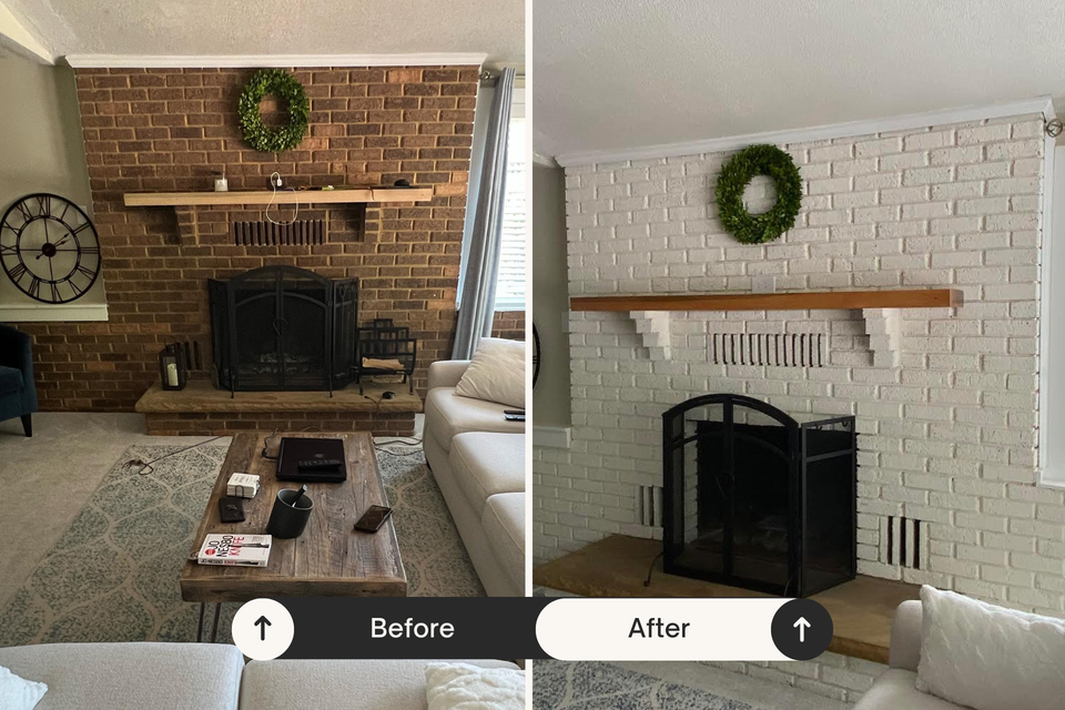 Fireplace limewash